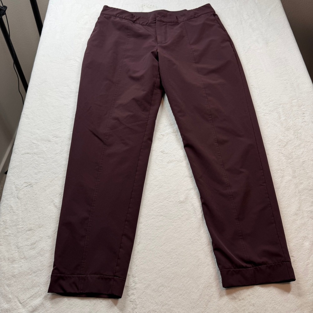 Mondetta Performance Stretch Pants Womens Size 10 Burgundy Good Ankle Trousers